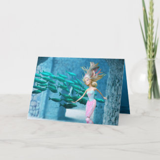 Famous doll dressed as a Mermaid Card
