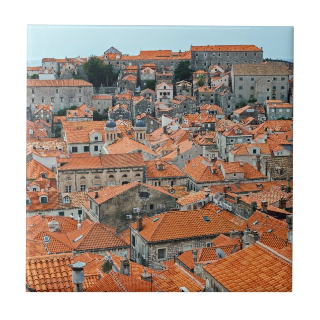 Famous Dubrovnik Old Town roofs - Dalmatia,Croatia Ceramic Tile (Front)
