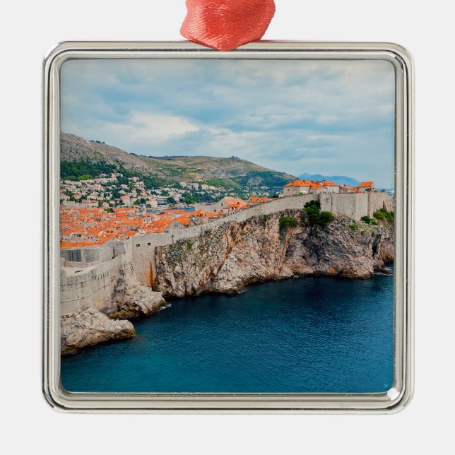 Famous Dubrovnik Old Town roofs & walls - Croatia Metal Ornament (Front)