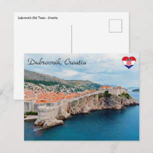 Famous Dubrovnik Old Town roofs & walls - Croatia Postcard