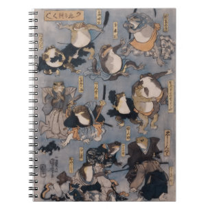 Famous Heroes of the Kabuki Stage (frogs) Notebook