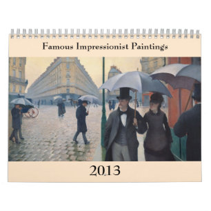 Famous Impressionist Paintings ~ Changes to 2018 Calendar
