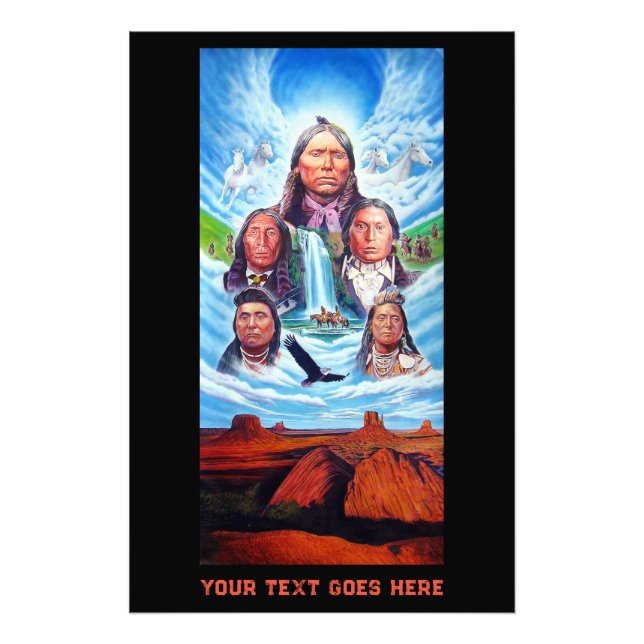 Famous Indian Chiefs Native Americans Vertical Photo Print (Front)