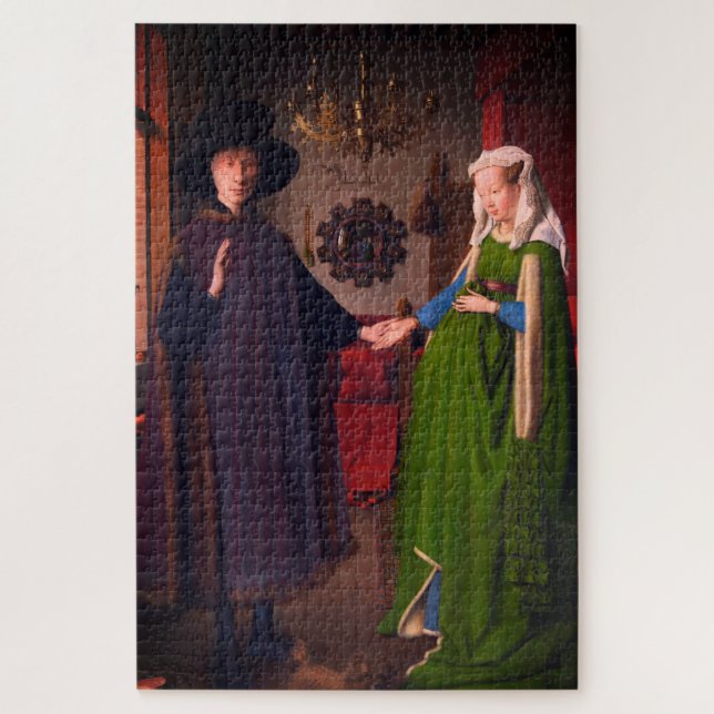 Famous Jan Van Eyck - Arnolfini family portrait Jigsaw Puzzle (Vertical)