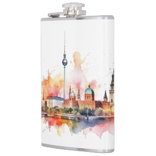 Famous landmarks design hip flask
