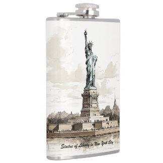 Famous landmarks design hip flask