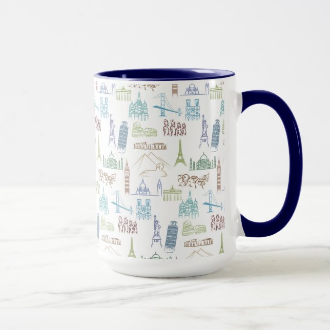 Famous Landmarks Pattern Mug (Right)