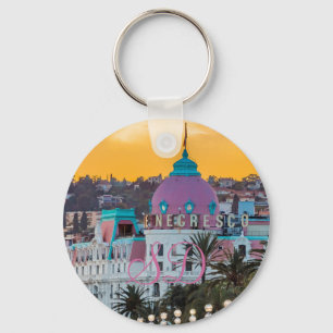 Famous luxury hotel Hotel Negresco in Nice France Key Ring