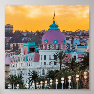 Famous luxury hotel Hotel Negresco in Nice France Poster