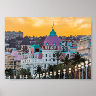 Famous luxury hotel Hotel Negresco in Nice France Poster