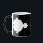 Famous Mandelbrot set white on black Coffee Mug<br><div class="desc">Famous Mandelbrot set in black and white beautiful fractal math pattern. A cool gift for mathematicians,  physicists and other technical professionals,  including teachers at school,  university,  and colleagues at work.</div>