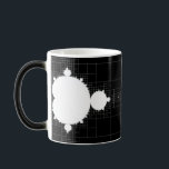 Famous Mandelbrot set white on black Coffee Mug<br><div class="desc">Famous Mandelbrot set in black and white beautiful fractal math pattern. A cool gift for mathematicians,  physicists and other technical professionals,  including teachers at school,  university,  and colleagues at work.</div>