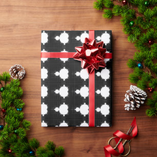 Famous Mandelbrot set White on Black Wrapping Paper
