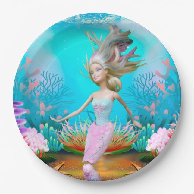 Famous Mermaid Paper Plate (Front)