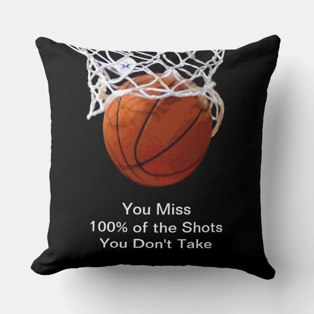 Famous Motivational Quote Basketball Cushion (Front)