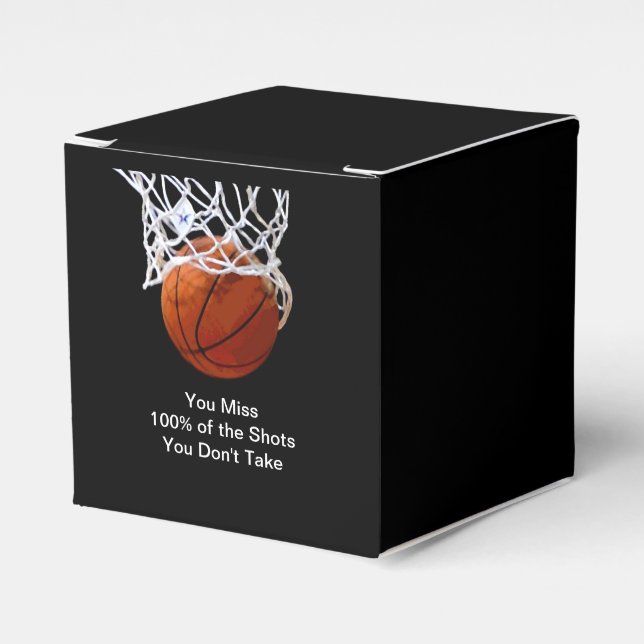 Famous Motivational Quote Basketball Favour Box (Front Side)