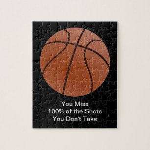 Famous Motivational Quote Basketball Poster Jigsaw Puzzle