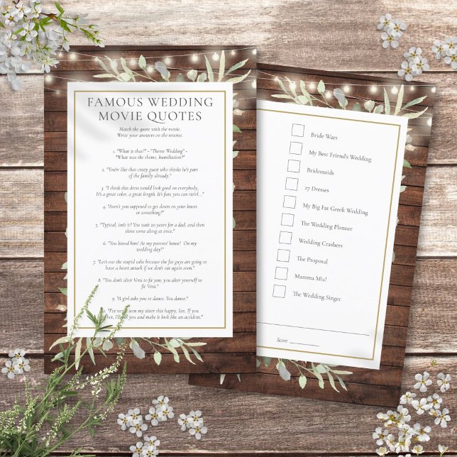 Famous Movie Quotes Bridal Shower Game (Famous Movie Quotes Bridal Shower Game)