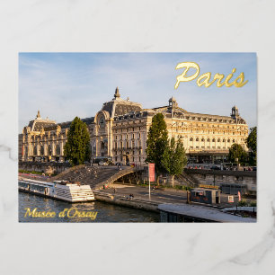 Famous Musée d'Orsay - Paris, France, Europe Foil Holiday Card