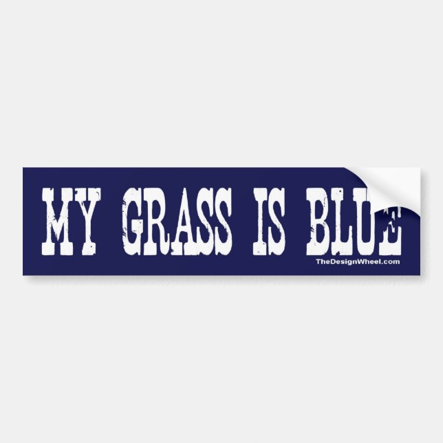 Famous My Grass Is Blue Bumper Sticker (Front)
