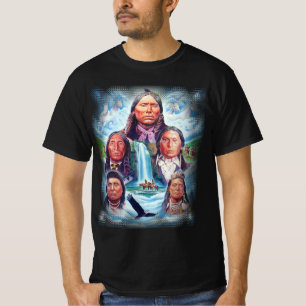 Famous Native Americans Indian Chiefs Mens Black T-Shirt