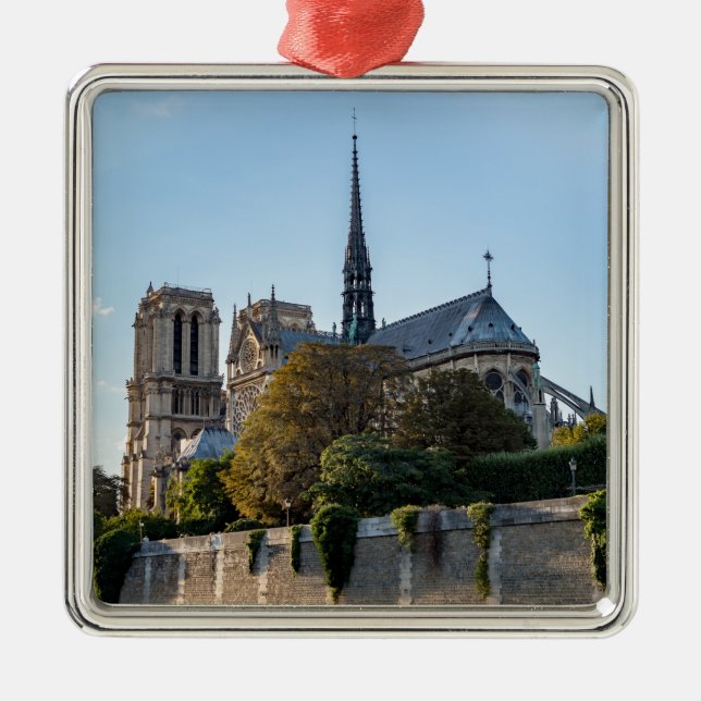 Famous Notre Dame de Paris Cathedral - France Metal Ornament (Front)