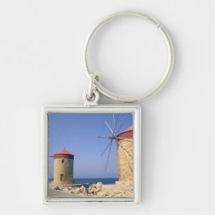 Famous old windmills of Rhodes Greece Key Ring