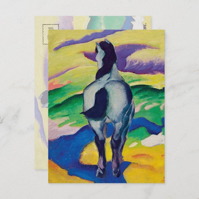 Famous Painting Blue Horse II by Franz Marc  Postcard (Front/Back)