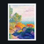 Famous Painting Henri Edmond Cross Postcard<br><div class="desc">Two Women by the Shore,  Mediterranean (1896) painting in high resolution by Henri-Edmond Cross. Original from Barnes Foundation.
Attribution: https://www.rawpixel.com/</div>