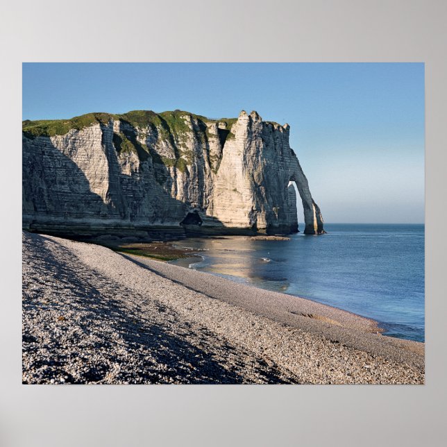 Famous pebble beach and cliff Aval of Etretat Poster (Front)