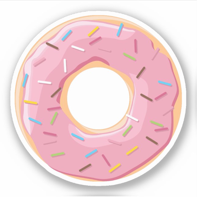 Famous Pink doughnut with candy sprinkles (Front)