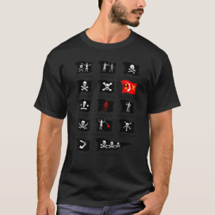 Famous Pirates Flags Skull and Crossbones T-Shirt