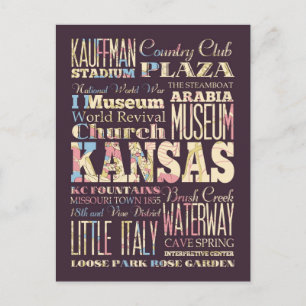 Famous Places of Kansas, United States. Postcard