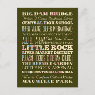 Famous Places of Little Rock, Arkansas. Postcard