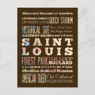 Famous Places of Saint Louis, Missouri. Postcard