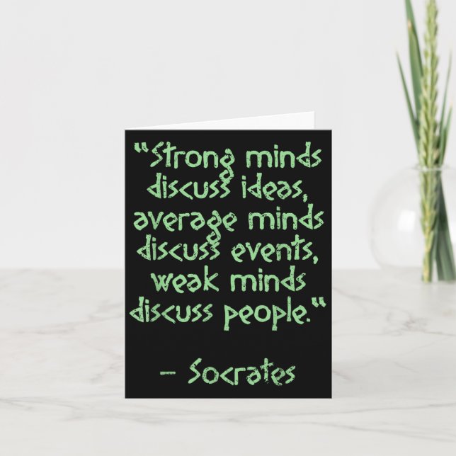 Famous Quote Philosophy Socrates  Card (Front)