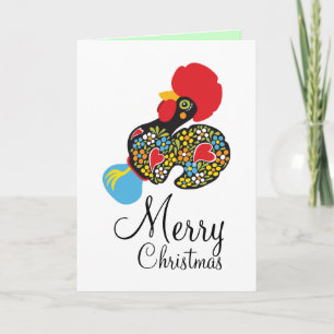 Famous Rooster of Barcelona Nr 06 Merry Christmas Holiday Card