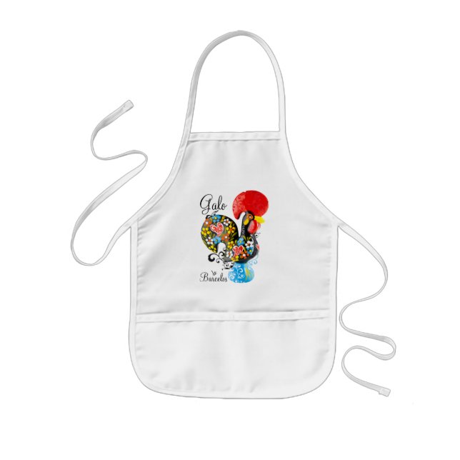 Famous Rooster of Barcelos #06 - Floral edition Kids Apron (Front)