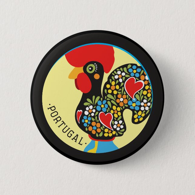 Famous Rooster of Barcelos Nr 06 6 Cm Round Badge (Front)