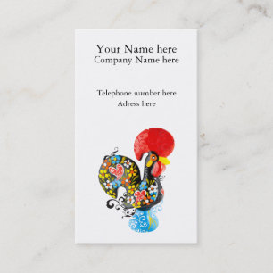 Famous Rooster of Barcelos Nr 06 - Floral edition Business Card