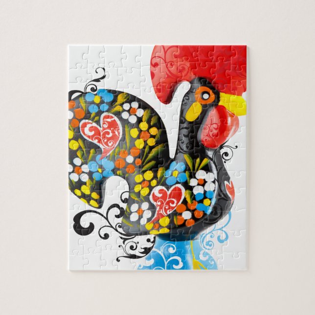 Famous Rooster of Barcelos Nr 06 - Floral edition Jigsaw Puzzle (Vertical)