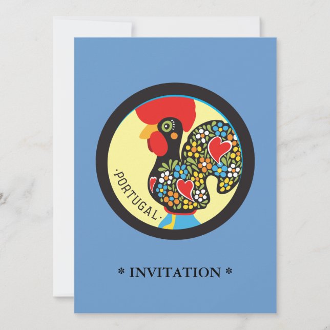 Famous Rooster of Barcelos Nr 06 Invitation (Front)