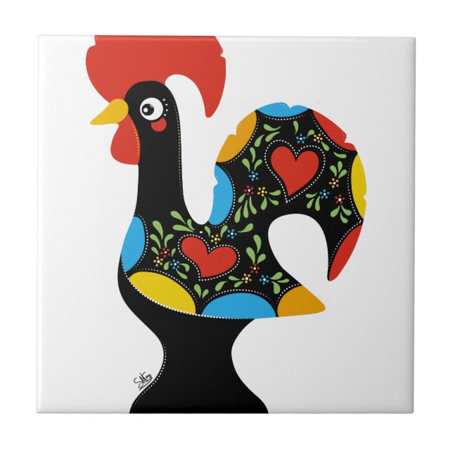 Famous Rooster of Barcelos Nr 09 Ceramic Tile (Front)