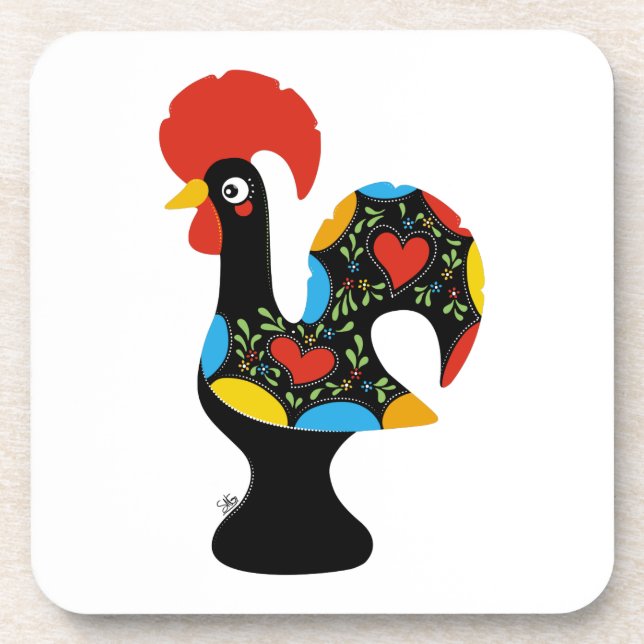 Famous Rooster of Barcelos Nr 09 Coaster (Front)