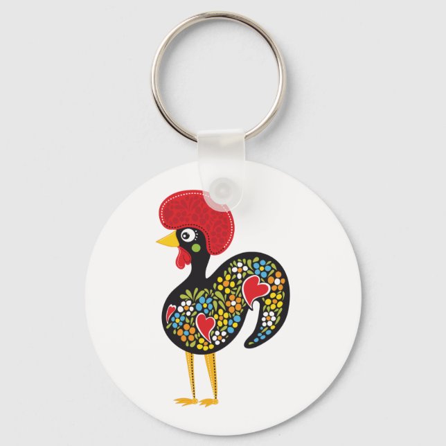 Famous Rooster of Barcelos Portugal Nr. 07 Key Ring (Front)