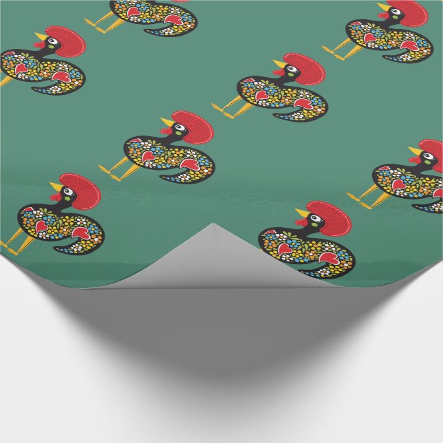 Famous Rooster of Barcelos Portugal Nr. 07 Wrapping Paper (Corner)