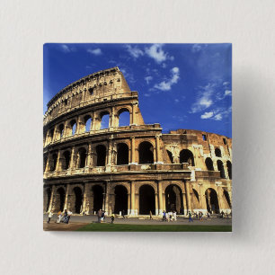 Famous ruins of the Coliseum in Rome Italy 15 Cm Square Badge