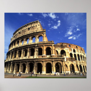 Famous ruins of the Coliseum in Rome Italy Poster