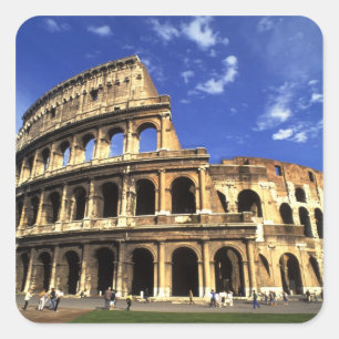 Famous ruins of the Coliseum in Rome Italy Square Sticker