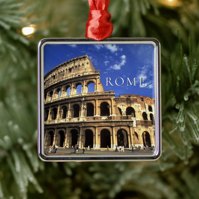 Famous Ruins of the Coliseum | Rome Italy Metal Ornament (Tree)